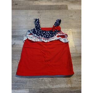 Unknown brand 3t girls patriotic red white and blue tank top
